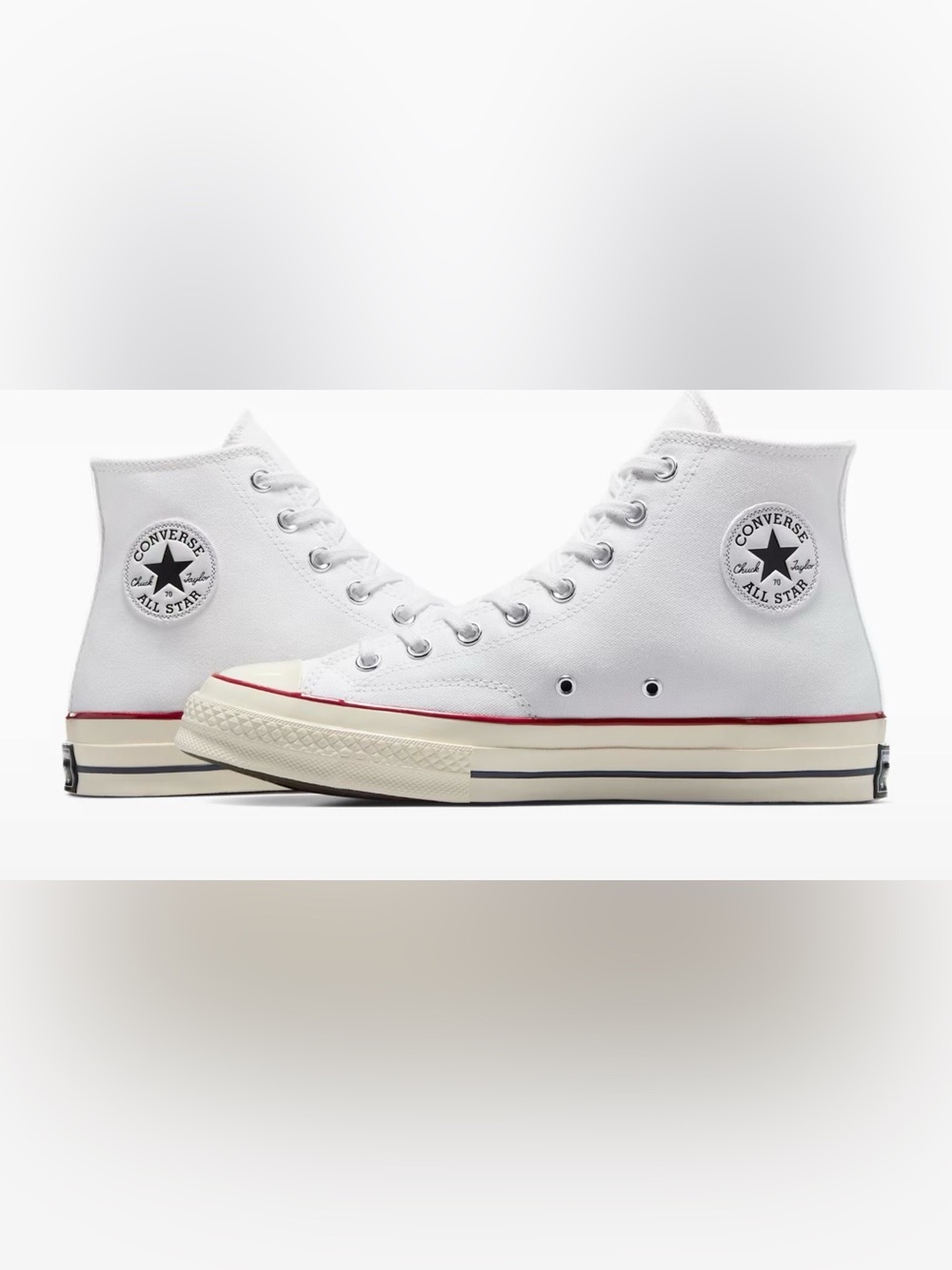 NEW Converse white Chuck 70 high tops Men's 8/ Women's 10 - Picture 2 of 11